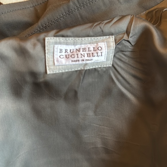 Brunello Cucinelli mens 46 green zip up button snap cotton blend light jacket - Picture 10 of 12